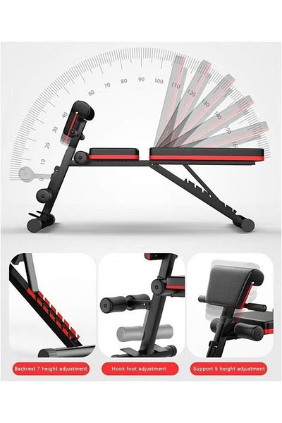 FITNESS Fitness World Adjustable Weight Bench, Home Gym Bench with Training Bench