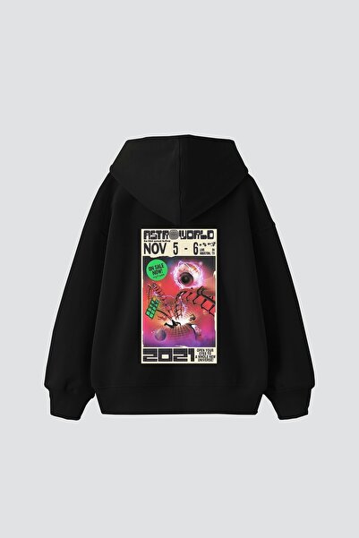 Tarzsokak AstroWorld Imprimat Oversize Unisex Negru