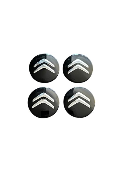 Citroen Σετ 4 καπάκια τροχών 56mm Μαύρο συμβατό/ανταλλακτικό ζάντα κράματος