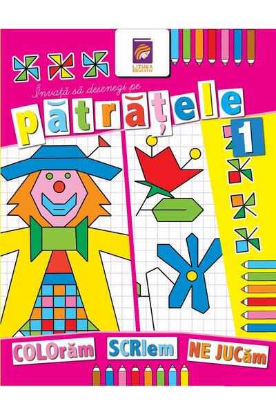 Editura Lizuka Educativ Invata sa desenezi pe patratele 1. Carte de colora