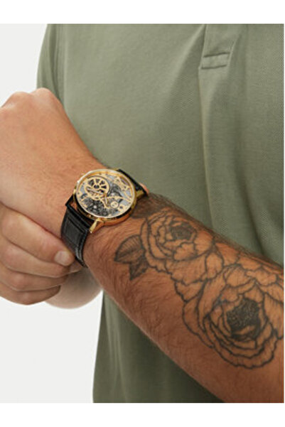 Guess Ceas bărbătesc negru, auriu GW0570G1