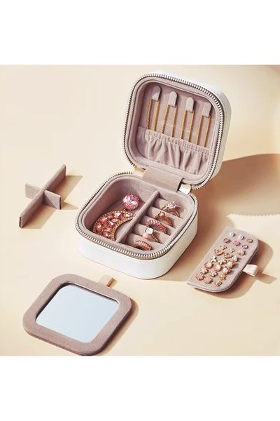 gaman Mk-35 Gold Detailed Jewelry Organizer Luxury Jewellery Jewelry Box - Gold Ring Earrings Necklace Storage Box