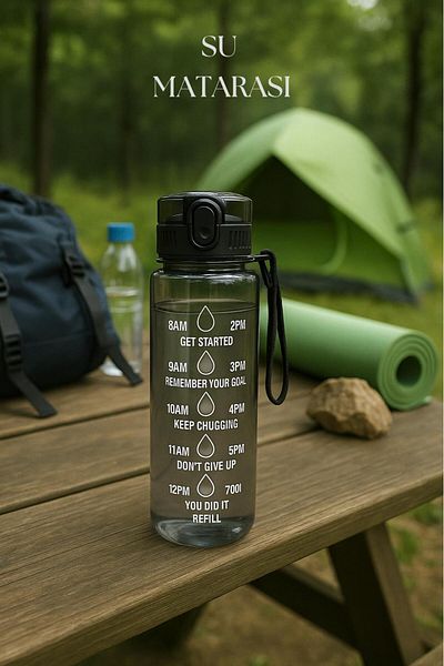 EWs Drinking Bottle & Water Bottle & Sports Water Bottle Smoked 1000 ml