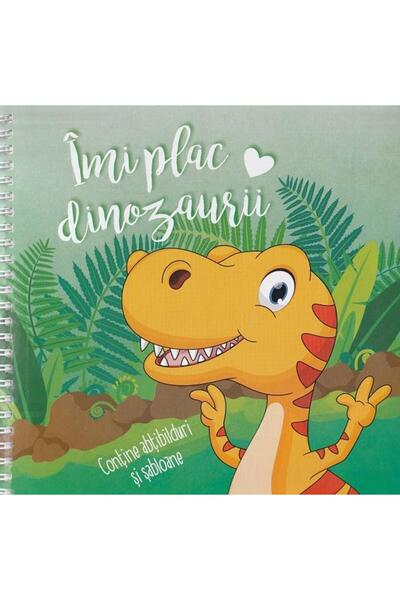 Editura Flamingo GD Imi plac dinozaurii - Carte de colorat cu abtibild