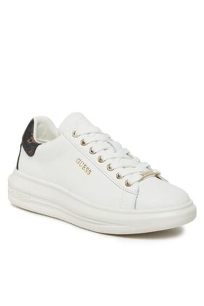 Guess Teniși de damă albi, maro FL8VIBLEA12