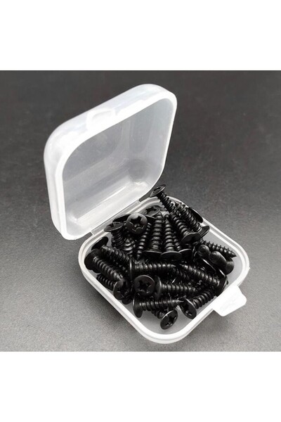 choice2 Black 50Pcs Guitar Pickguard Screws With Box For ST Electric Guitar B...