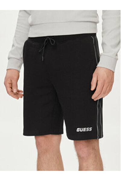 Guess Pantaloni scurți negri din material textil pentru bărbați Z4RD04KB3P2