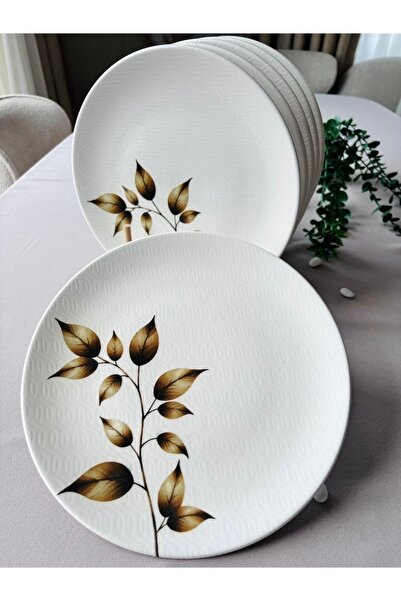 Yiğit Seramik Züccaciye Acacia 6 Pieces 25 cm Serving & Presentation Plate
