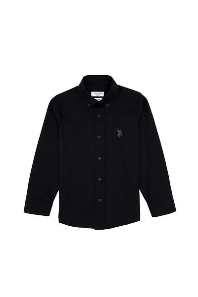 U.S. Polo Assn. Boy's Black Long Sleeve Basic Shirt 50316801-Vr046