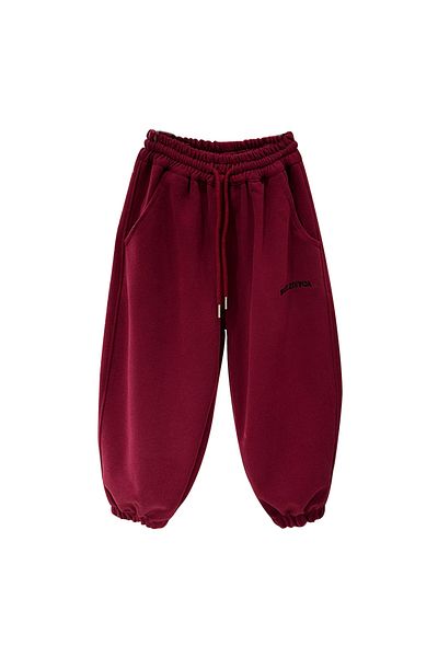 Generic Boys Elastic Waist Drawstring Striped Sweatpants, Monogram Print Kids Pants Red 110 (5 Years)