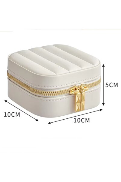 gaman Nwn-35 Luxury Mini Travel Jewelry Box -Jewelry Jewellery Organizer Portable with Mirror 10X10X5Cm