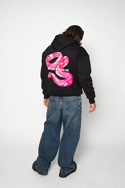 Tarzsokak Πλατωνικό Τυπωμένο Oversize Unisex Premium Μαύρο