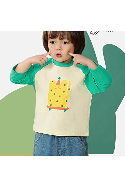 Generic Kids Raglan Long Sleeve Sweatshirt, Crew Neck Top White 120 (6Years)