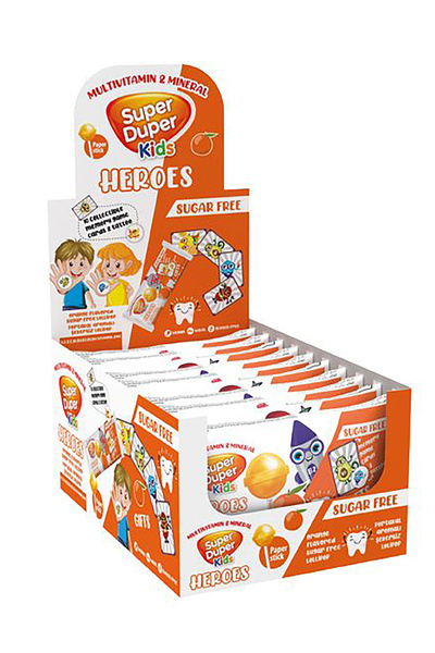 Durukan Şekerleme Super Duper Heroes – Bomboane Gumate Multivitaminice fără Zahăr – Aromă de Portocale