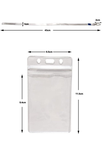 Miewaa Set of 10 ID card cases, PVC, gray/transparent, 11.5 x 6.5 cm