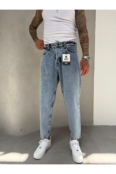 KağanKY بنطلون جينز بوي فريند مناسب للغسيل بالثلج