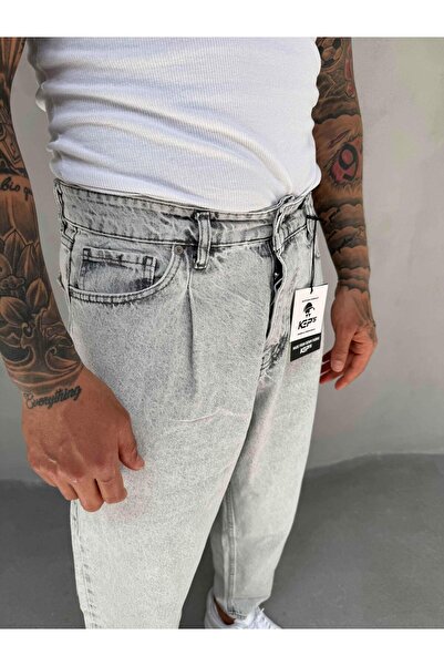 KağanKY جينز رمادي قابل للغسل بالون فيت بوي فريند