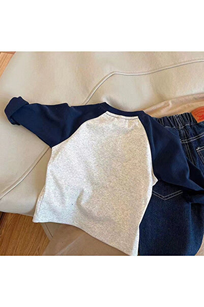 Generic Kids Raglan Long Sleeve T-Shirt Crew Neck Top White 120 (6Years)