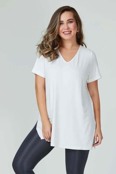 Bigsize Women's plus size split t-shirt 1296-23