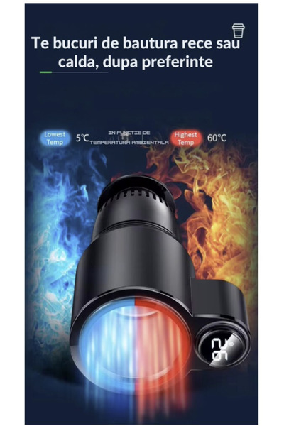 N2L Store Suport auto inteligent N2L Store® cu afișaj LED, răcire/încălzire băuturi, touch control