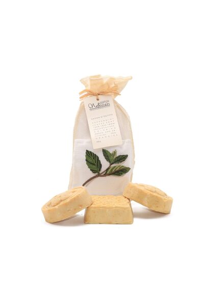 NEFERTARİ Olive Oil Soap and Dried Mint Leaves from - 3 Pieces