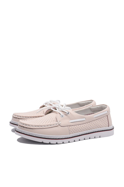 gallop Women's loafers Gallop, light pink leather with perforations