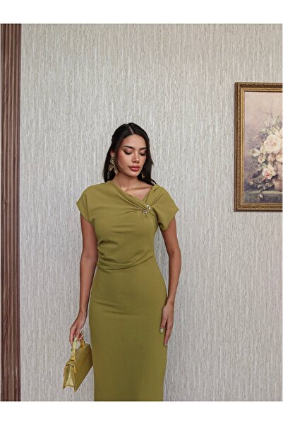 ESRAHELVACI Collar Accessory Midi Dress