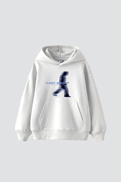 Tarzsokak Изгубени души, отпечатани, прекалено големи, унисекс, премиум, бели