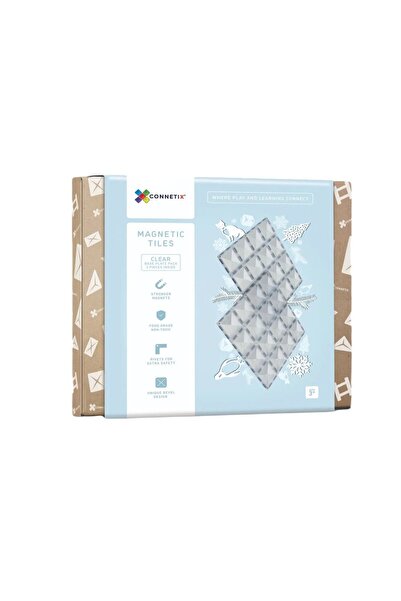 Connetix Set 2 Base Plates, Clear, Tiles, 3 years+