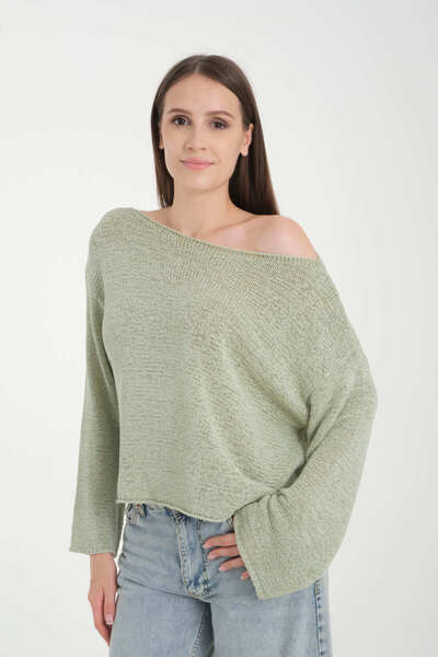 İLKCET MODA Off Shoulder Oversize Women's Sweater