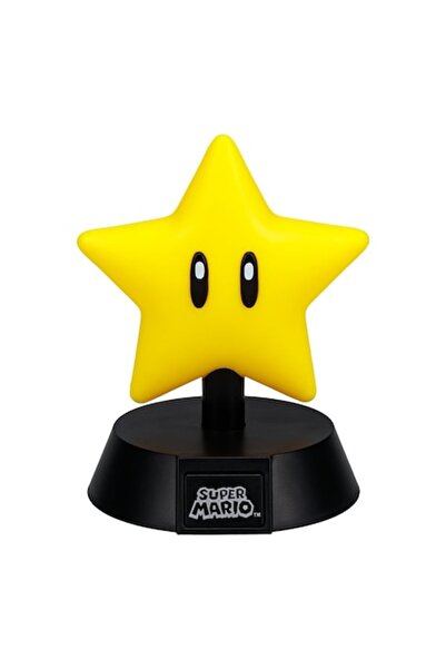Super mario Lampă de noapte pentru copii Super Mario Super Star Icon, 10 cm, galbenă