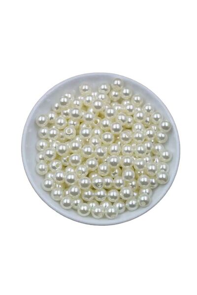 Generic 250 Gram Round Plastic Pearl Beads With Hole DIY Craft Necklace Jewelry 8 mm