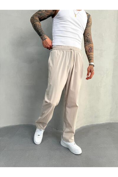 KağanKY Μπεζ υφασμάτινο jogger από ύφασμα αλεξίπτωτου