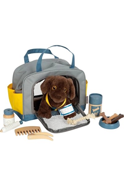 Small Foot Câine de pluș cu geantă de transport și set de îngrijire, Small Fo...