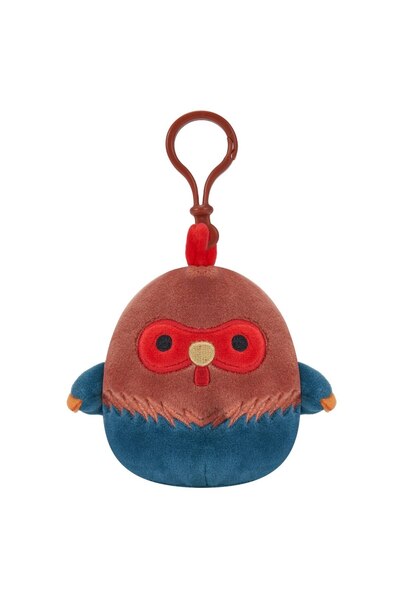 Squishmallows Breloc de pluș 9 cm - Reed Cocoșul Maro-Albastru