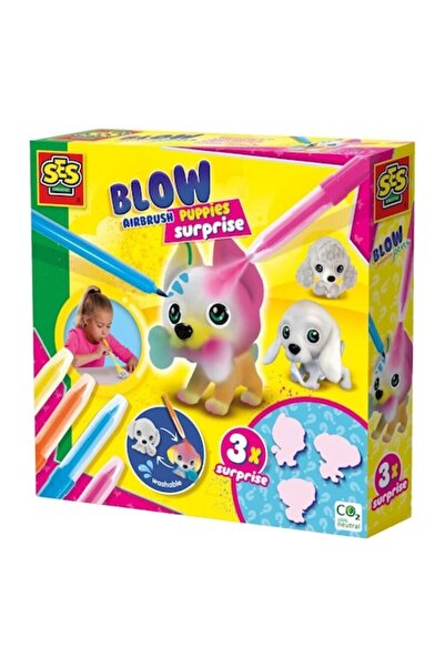 SES Creative Kit desen aerograf pentru copii, SES Creative, 4 markere, 3 figurine, multicolor