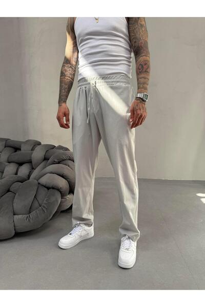 KağanKY Pantaloni de jogging din material parașută gri