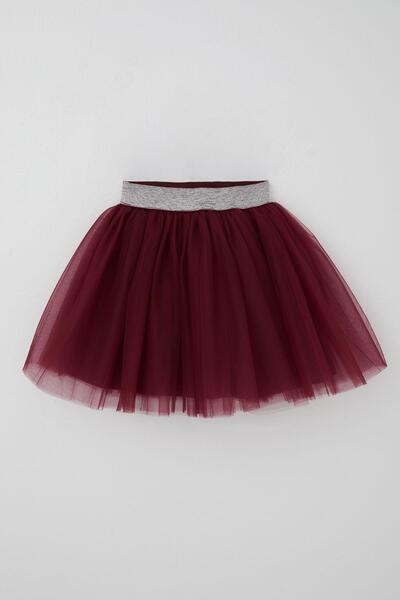 Breeze Girl's Tutu Skirt with Glitter Detail at the Waist, Elastic, Age 5-10, Cherry Rot
