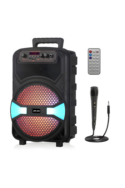 Teno Portable Speaker JBR009 Teno®, microphone included, remote control, LED lights, 1200W, black