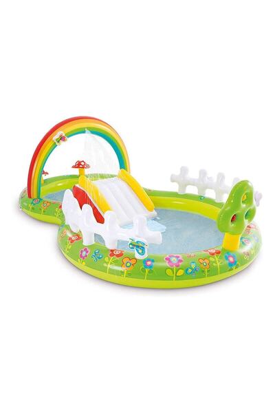 Intex Intex children's play center, made of PVC, with slide, 290 x 180 x 104 cm, green