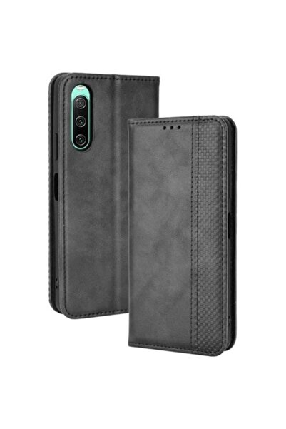 Dali Husă de protecție cu clapă compatibilă cu Sony Xperia 10 VI, piele, neagră