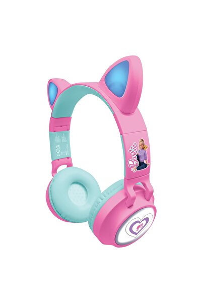 LEXIBOOK Wireless Headphones with Light-Up Cat Ears Barbie