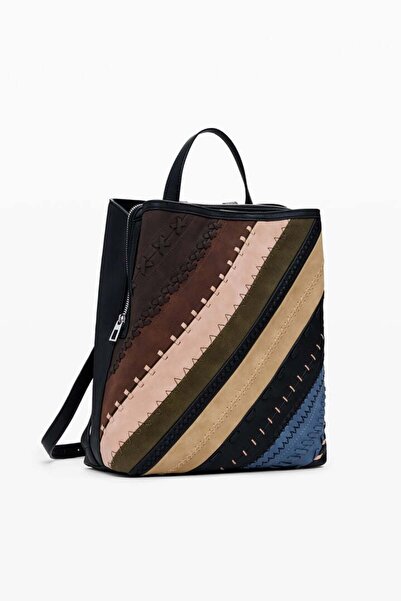 Desi Medium faux leather effect backpack with stitching