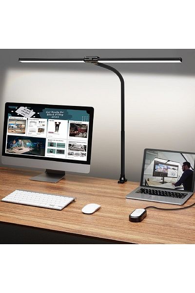 Generic CENXI Led Desk Lamps, Eye Care Architect Light with Clamp, Smart Double Head Computer Monitor Table