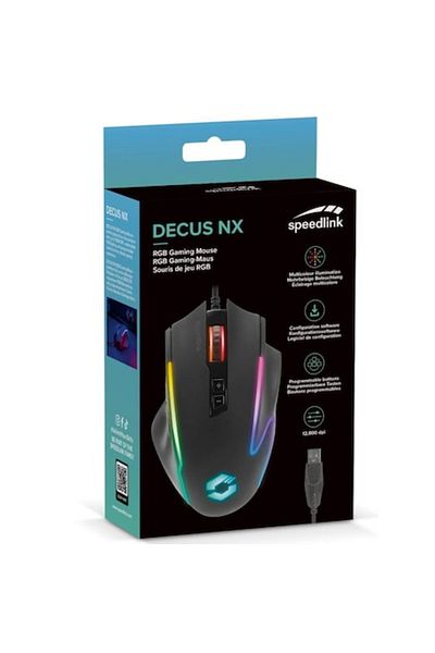 Speedlink Mouse, Speedlink, Decus Nx RGB, Gaming, Black