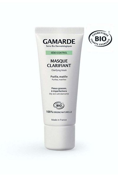 Gamarde Clarifying Mask 40ml – Certified Organic Purifying Face Mask for Oily & Blemished Skin – Absorbs