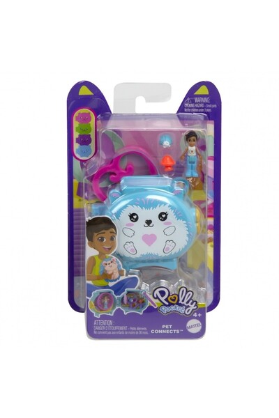 mattel Doll and pet set, Polly Pocket, compact design, multicolor