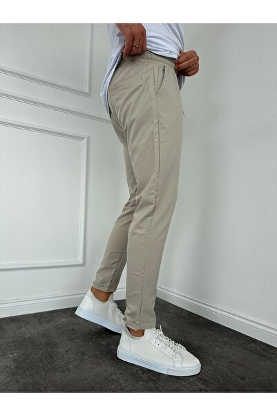 KağanKY Μπεζ διπλό πόδι Slimfit Jogger