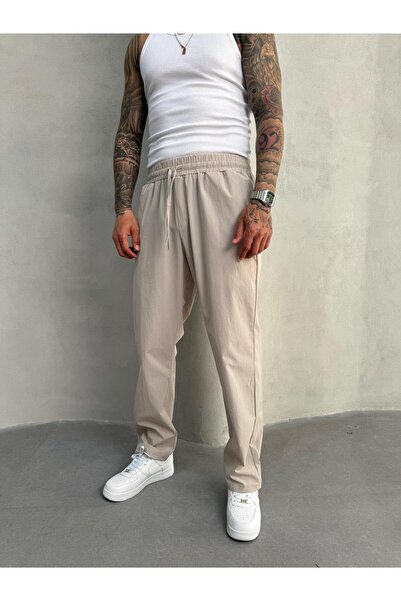 KağanKY Μπεζ υφασμάτινο jogger από ύφασμα αλεξίπτωτου