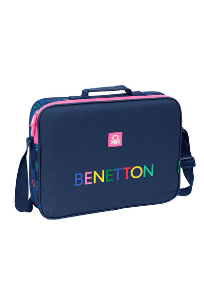 Benetton Σχολική τσάντα Damero μπλε σκούρο 38 x 28 x 6 εκ.